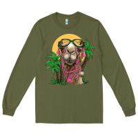 Army Green camel with oasis Long Sleeve Tee - BarkalooDesign