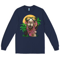 Navy camel with oasis Long Sleeve Tee - BarkalooDesign