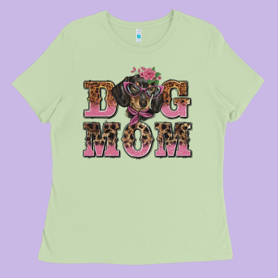 Dog Mom Dachshund Ladies Tee Designed By Barkaloodesign