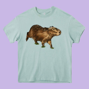 Capybara Heavy Core Tee Designed By Lillyallendesigns