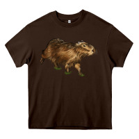 Chocolate Brown Capybara Heavy Core Tee - LillyAllenDesigns