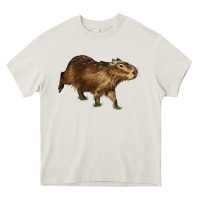 Cream Capybara Heavy Core Tee - LillyAllenDesigns