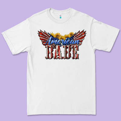 American Babe With Sunflowers Premium Tee Designed By Lillyallendesigns