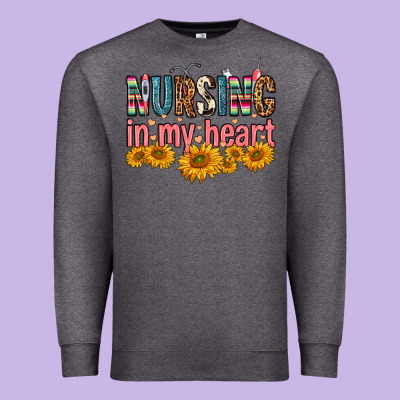 Nursing In My Heart Premium Sweatshirt Designed By Fadigitalartstudio