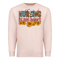 Pale Pink Nursing In My Heart Premium Sweatshirt - FaDigitalArtStudio