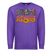 Purple Nursing In My Heart Premium Sweatshirt - FaDigitalArtStudio