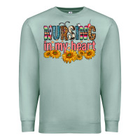 Seafoam Nursing In My Heart Premium Sweatshirt - FaDigitalArtStudio