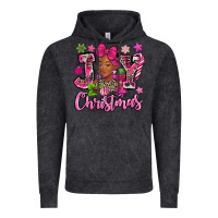 Vintage Black pink christmas joy black woman Vintage Hoodie - MaliasSmallBusiness
