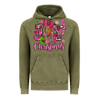 Vintage Olive pink christmas joy black woman Vintage Hoodie - MaliasSmallBusiness