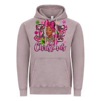 Vintage Zinc pink christmas joy black woman Vintage Hoodie - MaliasSmallBusiness