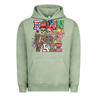 Pigment Oil Green boy grandma Urban Hoodie - CowhideDigitalArt