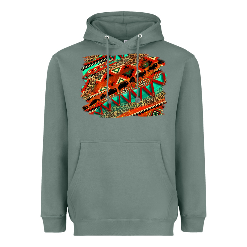 Western Aztec Background Pattern Heavyweight Hoodie by OliviaCreatesArt | Teevron