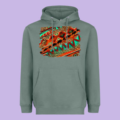 Western Aztec Background Pattern Heavyweight Hoodie Designed By Oliviacreatesart
