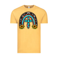 Vintage Mustard cross rainbow Vintage Tee - JahusDesignShop