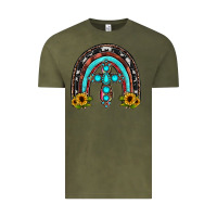 Vintage Olive cross rainbow Vintage Tee - JahusDesignShop