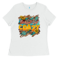 White beautiful crazy Ladies Tee - NancyCooperArtShop