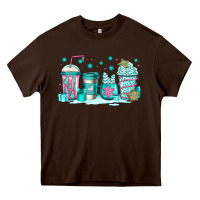 Chocolate Brown winter Christmas tree cakes coffee Heavy Core Tee - Jasminsmagicworld