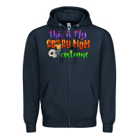 Navy this is my scary mom costume Zipper Hoodie - CowGirlArtShop