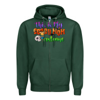 Sports Green this is my scary mom costume Zipper Hoodie - CowGirlArtShop