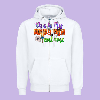 This Is My Scary Mom Costume Zipper Hoodie Designed By Cowgirlartshop