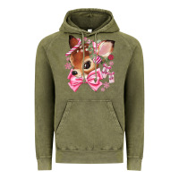 Vintage Olive reindeer head christmas Vintage Hoodie - MaliasSmallBusiness