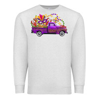 Oatmeal Heather Mardi Gras Leopard Truck Premium Sweatshirt - FaDigitalArtStudio