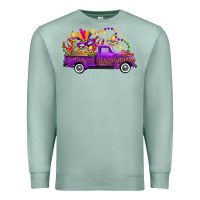 Seafoam Mardi Gras Leopard Truck Premium Sweatshirt - FaDigitalArtStudio