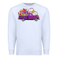 White Mardi Gras Leopard Truck Premium Sweatshirt - FaDigitalArtStudio