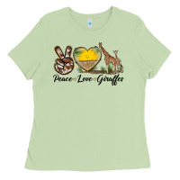 Matcha Peace Love Giraffes Ladies Tee - LillyAllenDesigns
