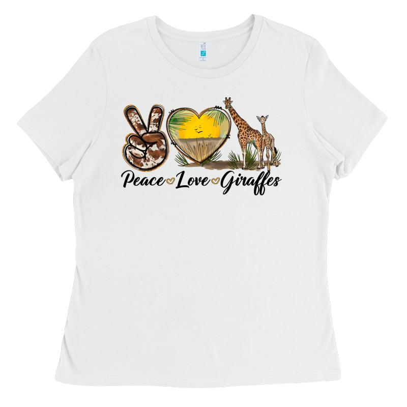 Peace Love Giraffes Ladies Tee by LillyAllenDesigns | Teevron
