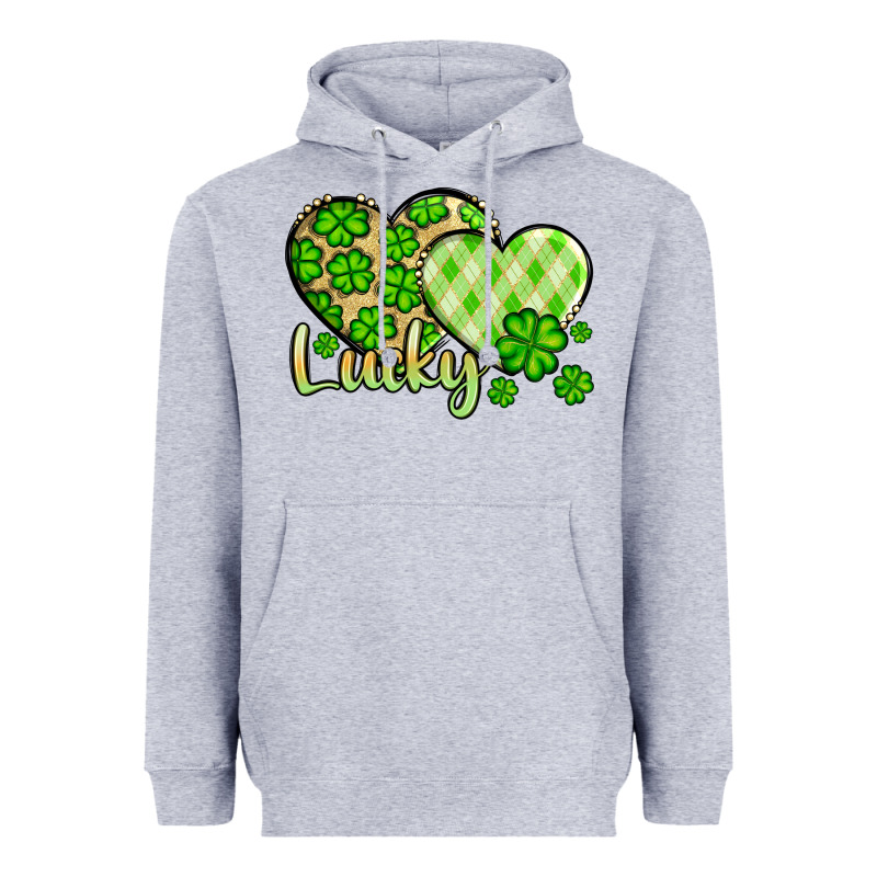 St. Patrick's Lucky Hearts Heavyweight Hoodie by OliviaCreatesArt | Teevron