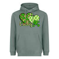 Sage St. Patrick's Lucky hearts Heavyweight Hoodie - OliviaCreatesArt