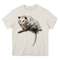 Cream opossum Heavy Core Tee - LillyAllenDesigns