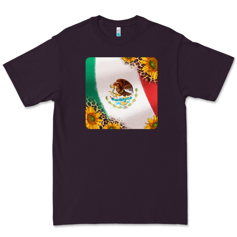 Mexican Flag Sunflowers And Leopard Coaster Premium Tee by Jasminsmagicworld | Teevron