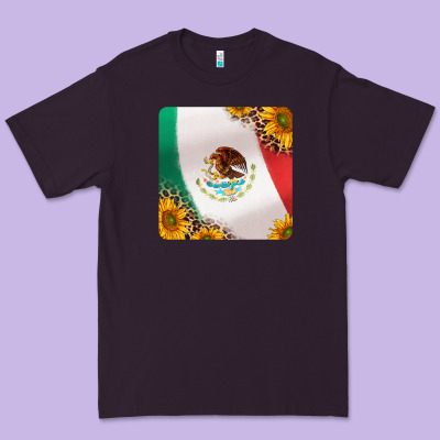 Mexican Flag Sunflowers And Leopard Coaster Premium Tee Designed By Jasminsmagicworld
