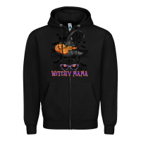 Black witchy mama messy bun Zipper Hoodie - CowGirlArtShop
