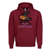 Burgundy witchy mama messy bun Zipper Hoodie - CowGirlArtShop