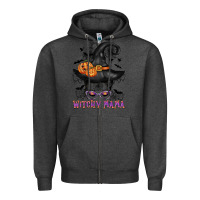 Charcoal Heather witchy mama messy bun Zipper Hoodie - CowGirlArtShop