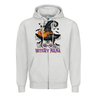 Dove Grey witchy mama messy bun Zipper Hoodie - CowGirlArtShop