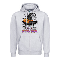 Heather Grey witchy mama messy bun Zipper Hoodie - CowGirlArtShop