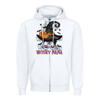 White witchy mama messy bun Zipper Hoodie - CowGirlArtShop