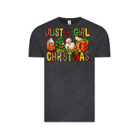 Vintage Black just a girl who loves christmas Vintage Tee - MaliasSmallBusiness