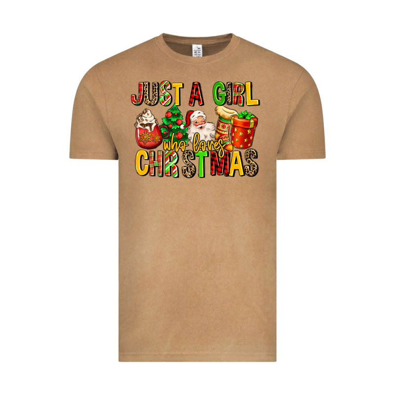 Just A Girl Who Loves Christmas Vintage Tee by MaliasSmallBusiness | Teevron