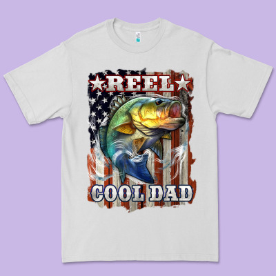 Reel Cool Dad Bass Premium Tee Designed By Lillyallendesigns
