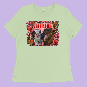 Valentine Heifers Ladies Tee Designed By Ranaportraitstore