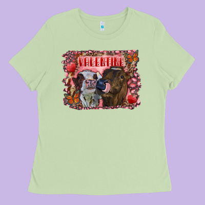 Valentine Heifers Ladies Tee Designed By Ranaportraitstore