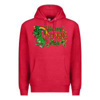 Cardinal St. Patrick's Happy Pat T-Rex Day with rainbow Premium Hoodie - HowdyJamesFarm