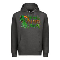Charcoal Heather St. Patrick's Happy Pat T-Rex Day with rainbow Premium Hoodie - HowdyJamesFarm