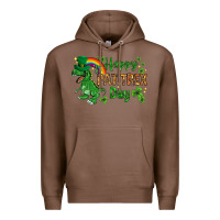 Chestnut St. Patrick's Happy Pat T-Rex Day with rainbow Premium Hoodie - HowdyJamesFarm