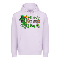 Lilac St. Patrick's Happy Pat T-Rex Day with rainbow Premium Hoodie - HowdyJamesFarm